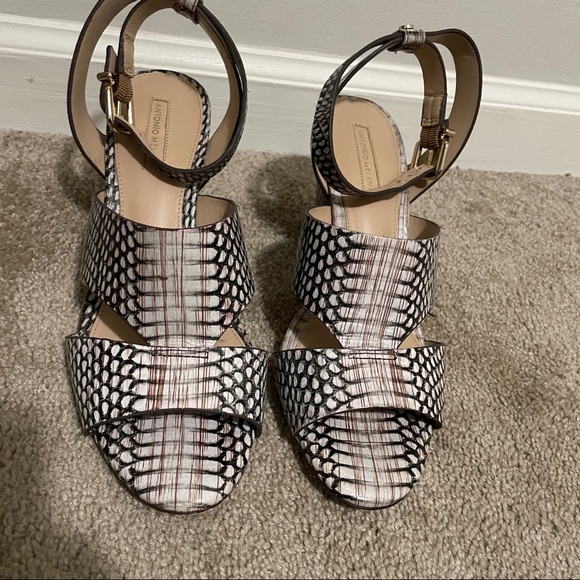 Antonio Melani Snakeskin Sandal Heels - Picture 2 of 12